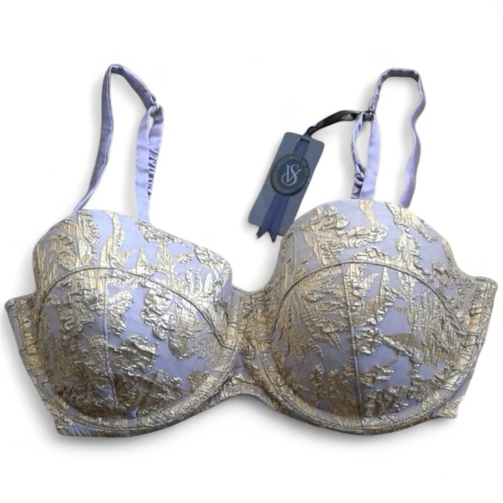 Designer Collection Victoria’s Secret Gold & Purple Lace Bra | 34D | NWT | Luxe